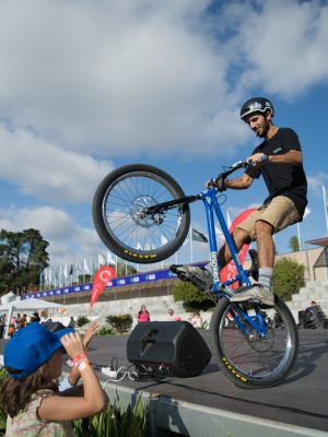 Ricardo Simões numa Demonstração de Bike Trial no Family Land 2016